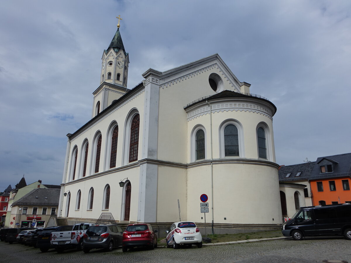 Elsterberg, evangelische St. Laurentius Kirche, erbaut von 1841 bis 1845 (12.08.2023)