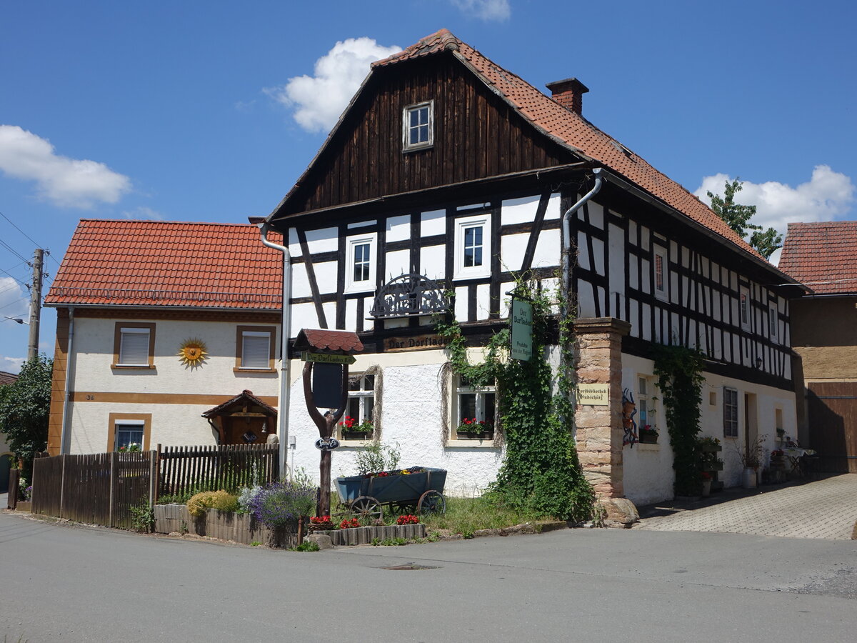 Endschtz, Fachwerkhaus an der Dorfstrae, heute Dorfladen (25.06.2023)