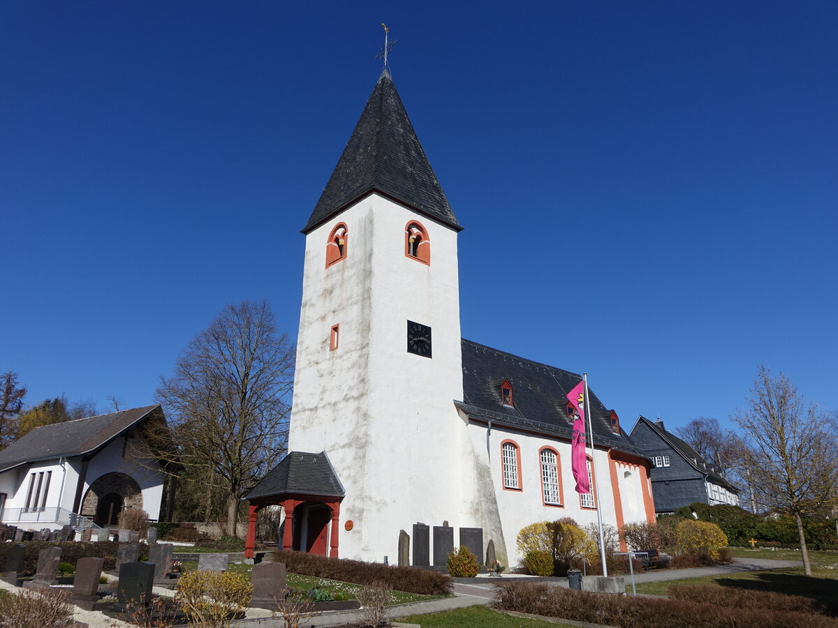 Eppenrod, evangelische St. Andreas Kirche, erbaut im 18. Jahrhundert (19.03.2022)