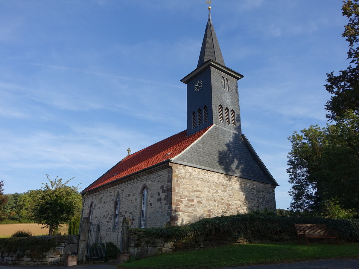 Erbsen, evangelische Dorfkirche St. Vitus, erbaut ab 1446 (28.09.2023) 