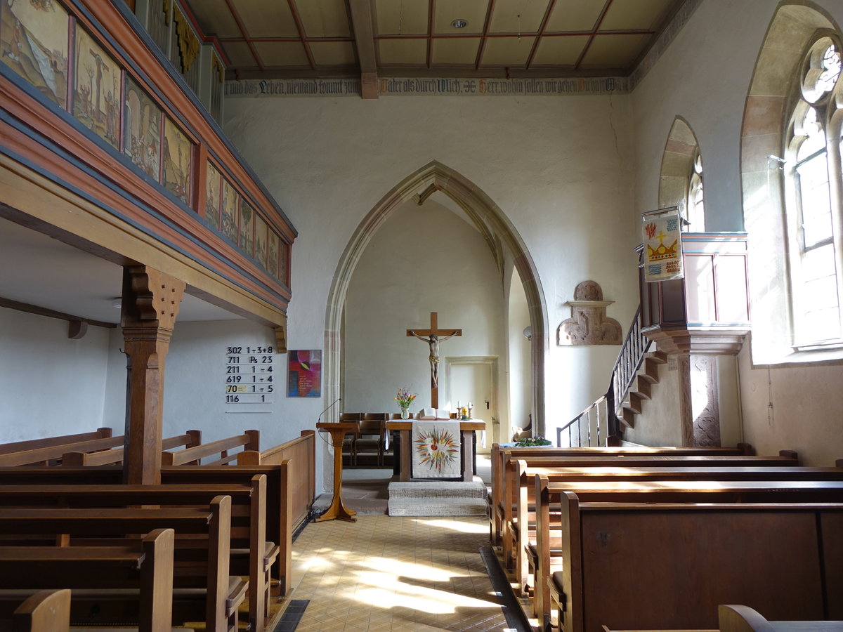 Erbstetten, Innenraum der Ev. St. Laurentius Kirche (03.04.2016)