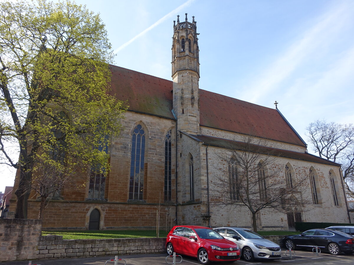 Erfurt, Augustinerkirche, erbaut ab 1277, Martin Luther war hier als Mnch von 1505 bis 1511 (10.04.2023)