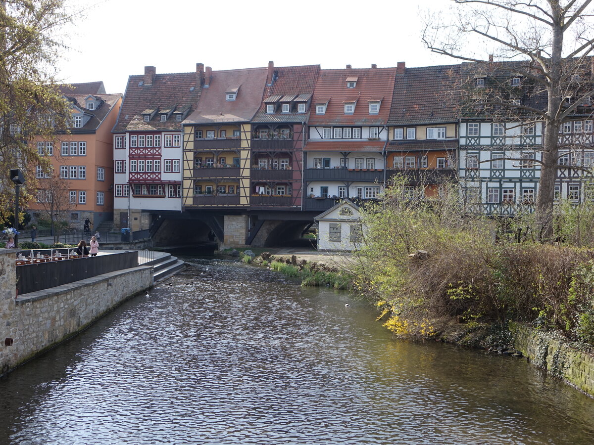 Erfurt, Blick auf die Krämerbrücke von der Horngasse (10.04.2023)