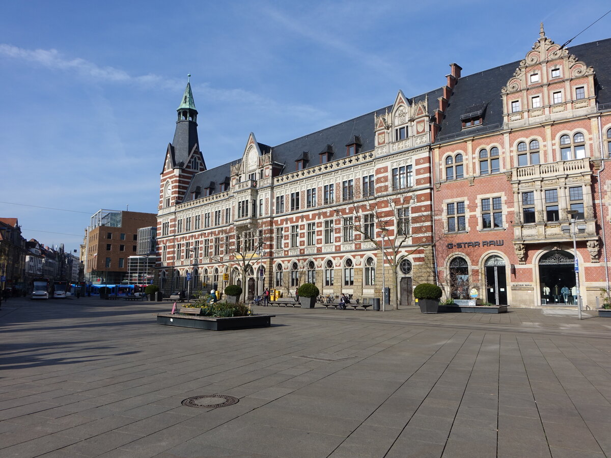 Erfurt, ehemalige Post- und Telegraphenamt am Anger, erbaut von 1882 bis 1886, Architekt August Kind (10.04.2023)