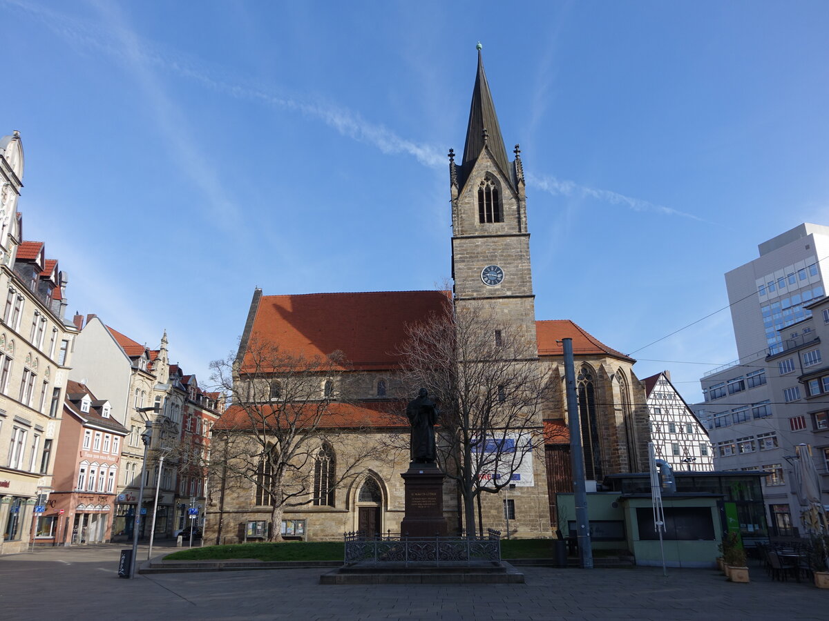 Erfurt, gotische evangelische Kaufmannskirche am Anger, erbaut 1368 (10.04.2023)