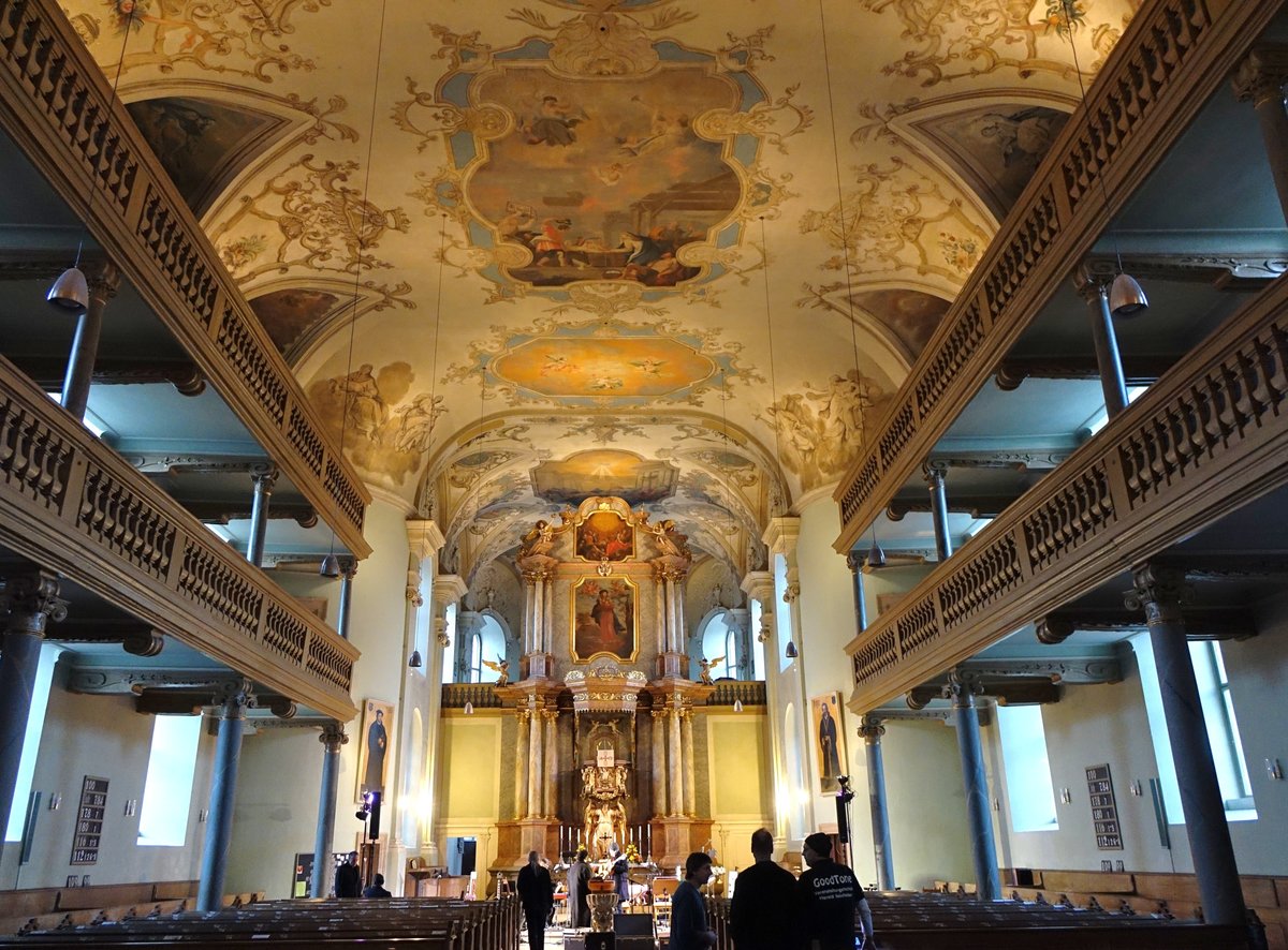 Erlangen, Innenraum der Neustdter Kirche, erbaut von 1722 bis 1737, seit 1837 Universittskirche (26.03.2016)