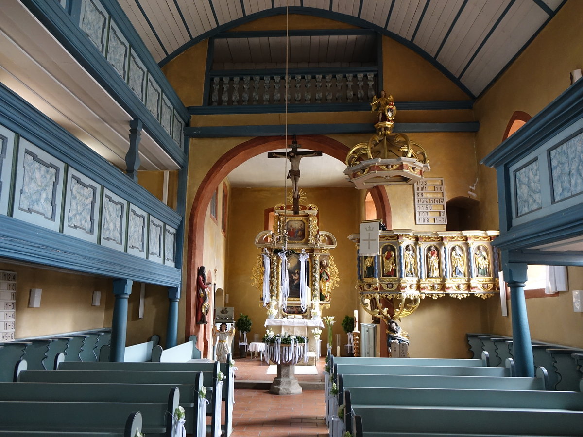 Ermeuth, Innenraum der Ev. St. Peter und Paul Kirche (27.03.2016)