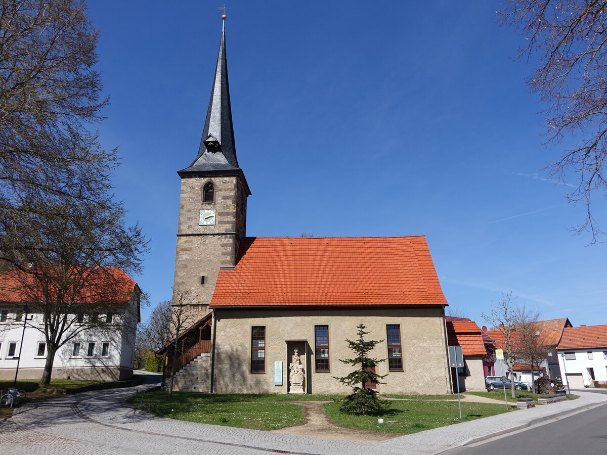 Ernstroda, evangelische St. Katharina Kirche, erbaut 1599 (16.04.2022)