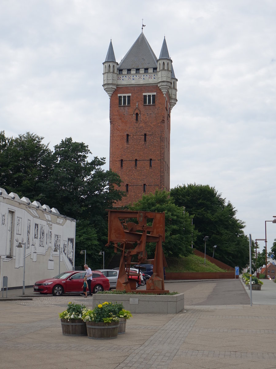 Esbjerg, historischer Wasserturm, erbaut 1897, heute Ausstellung ber Wassertrme (09.06.2018)