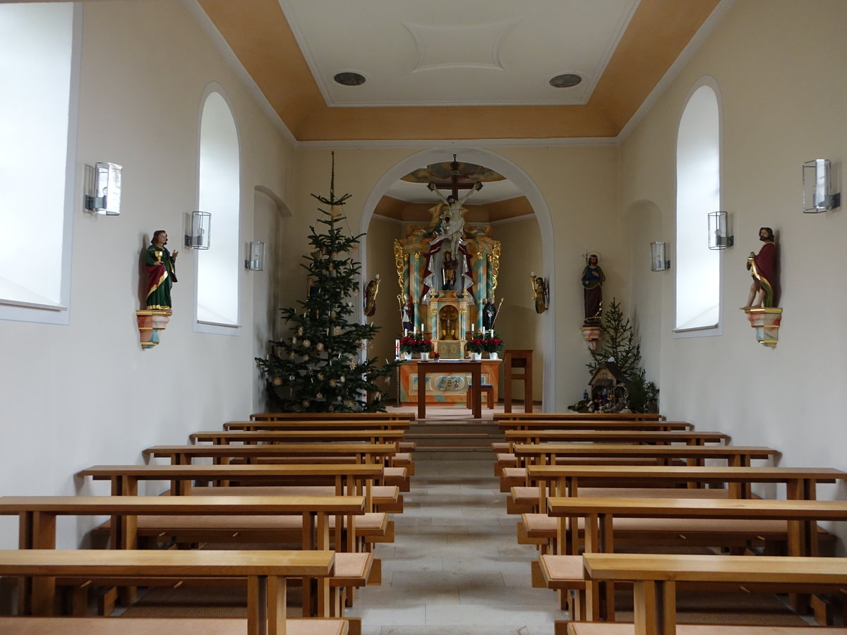 Eschbach, barocker Hochaltar in der St. Pankratius Kirche, Skulpturen von Gregori Allhelg (31.12.2018)