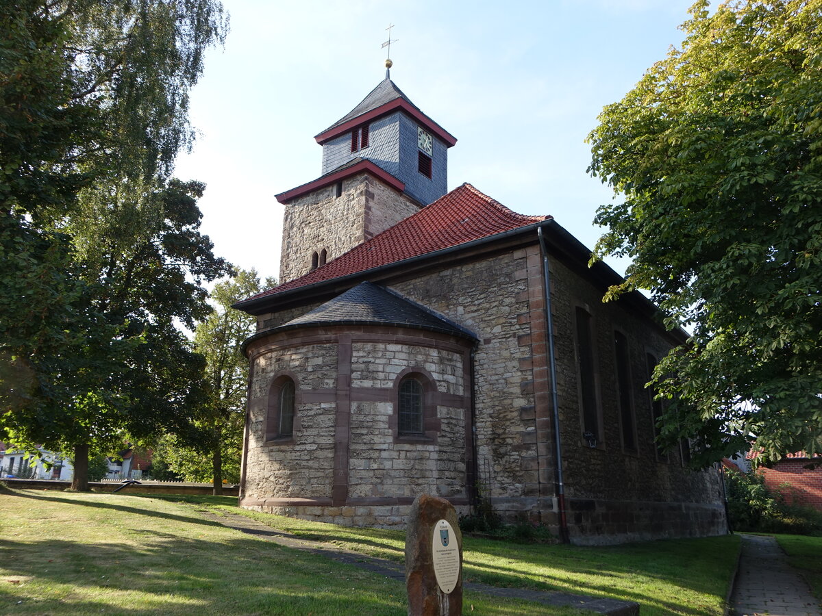 Esebeck, evangelische St. Pankratius Kirche, erbaut 1755 durch den Universittsbaumeister Johann Michael Mller (28.09.2023)