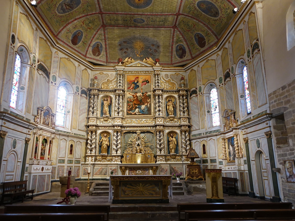 Espelette, Hochaltar in der Pfarrkirche Saint-Etienne (26.07.2018)