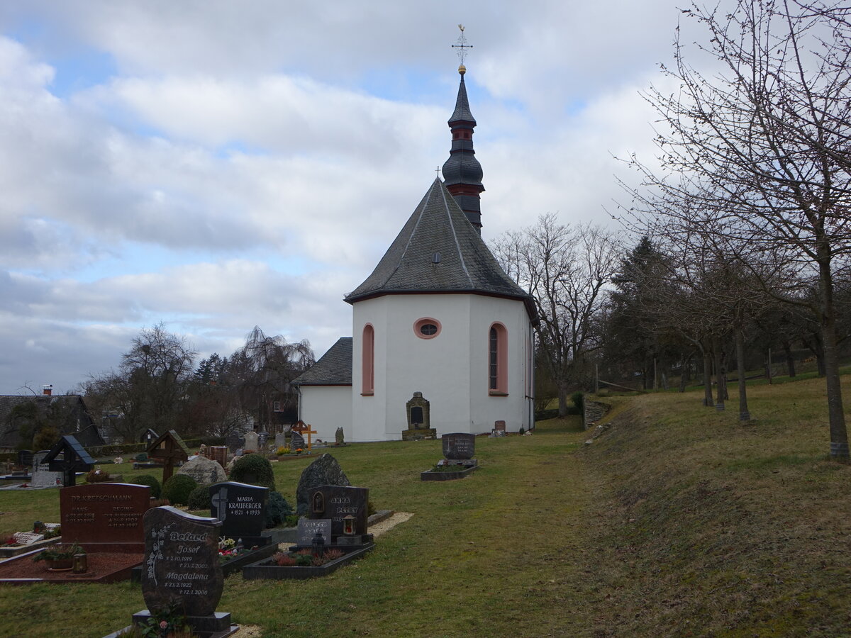 Espenschied, kath. Pfarrkirche St. Nikolaus, erbaut von 1746 bis 1748 (30.01.2022)