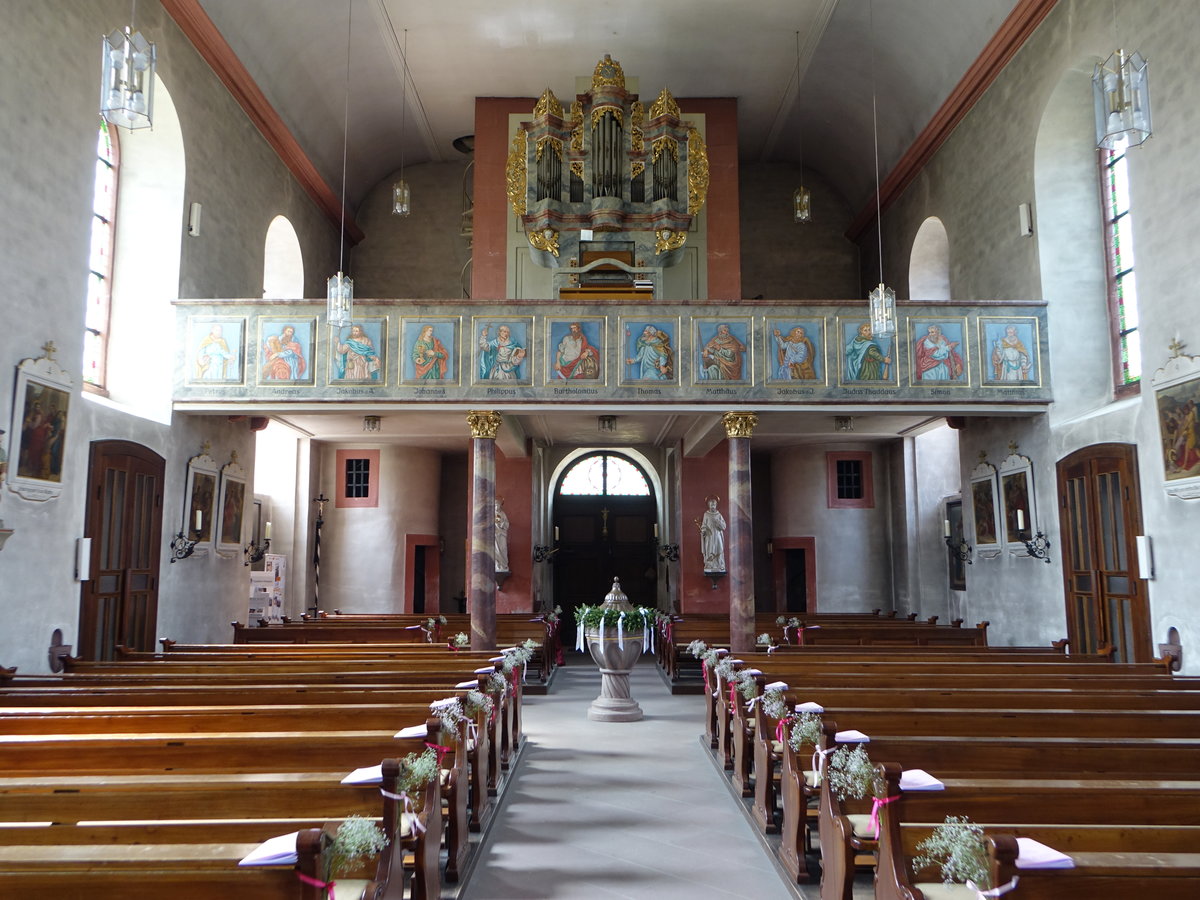 Esselbach, Orgelempore in der kath. Pfarrkirche St. Margareta (12.05.2018)