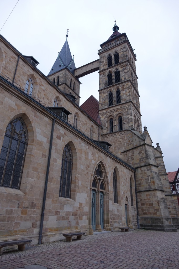 Esslingen, gotische Stadtkirche St. Dionys, erbaut im 13. Jahrhundert (18.01.2015)