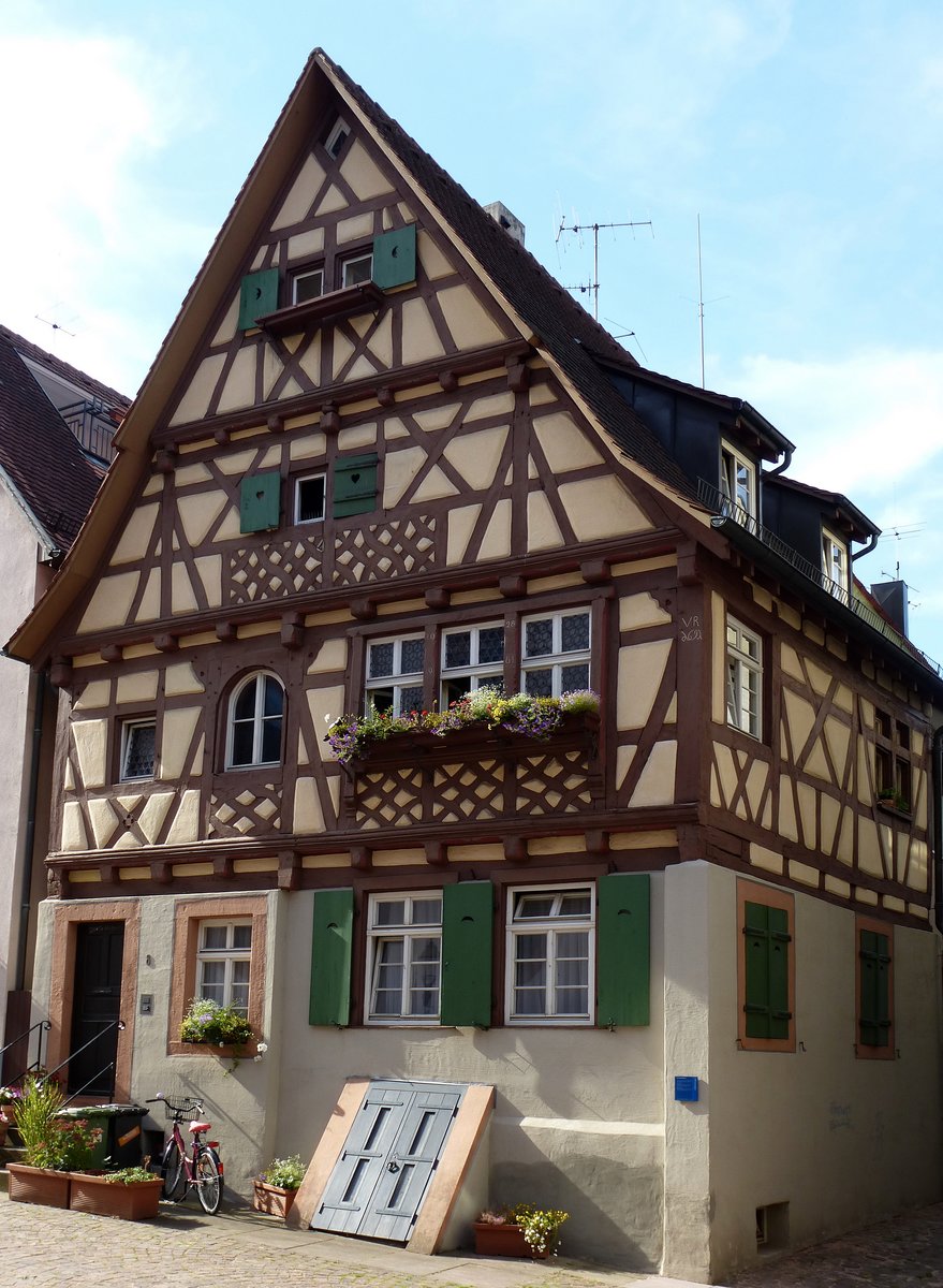 Ettlingen, Fachwerkhaus in der Altstadt, Aug.2015