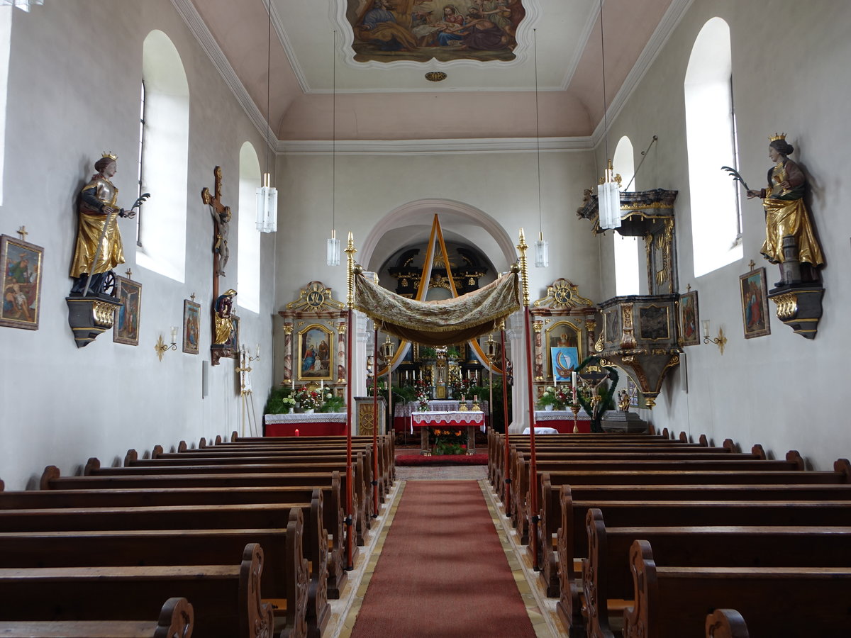 Etzgersrieth, barocker Innenraum der Pfarrkirche St. Georg (04.06.2017)