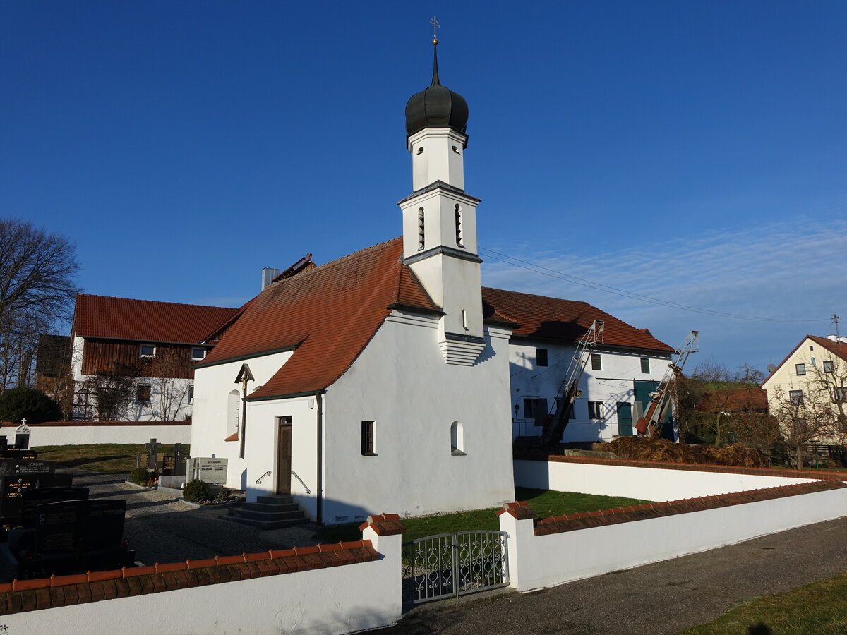 Eutenhofen, romanische St. Stephan Kirche, barockisiert im 18. Jahrhundert (25.12.2015)