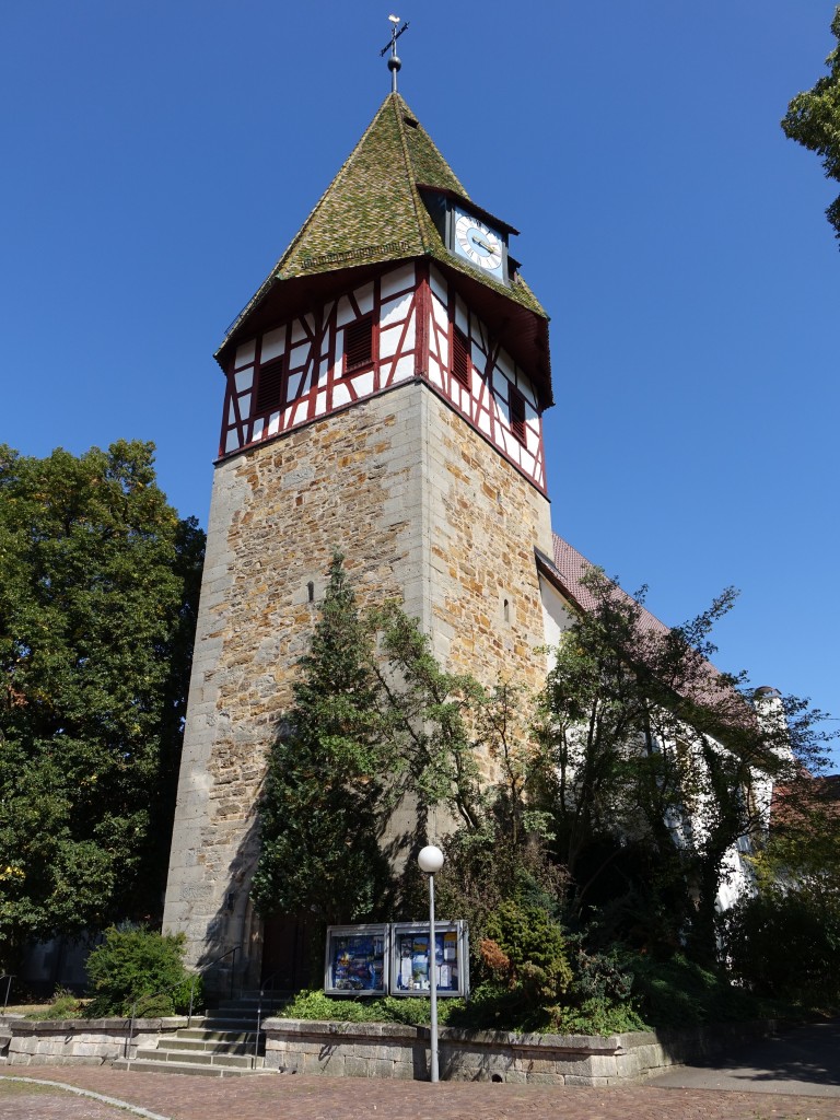 Ev. Kirche in Walddorf, erbaut ab 1275, 1707 Verlngerung des Langhaus (30.08.2015)