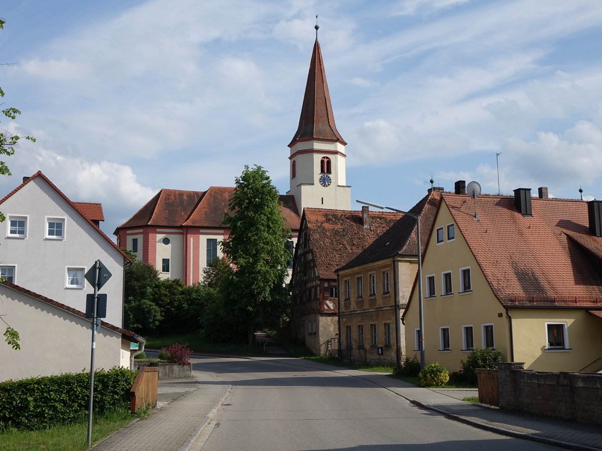 Eyslden, Ev. St. Thomas und gidius Kirche, erbaut von 1749 bis 1752 durch Johann David Steingruber (26.05.2016)