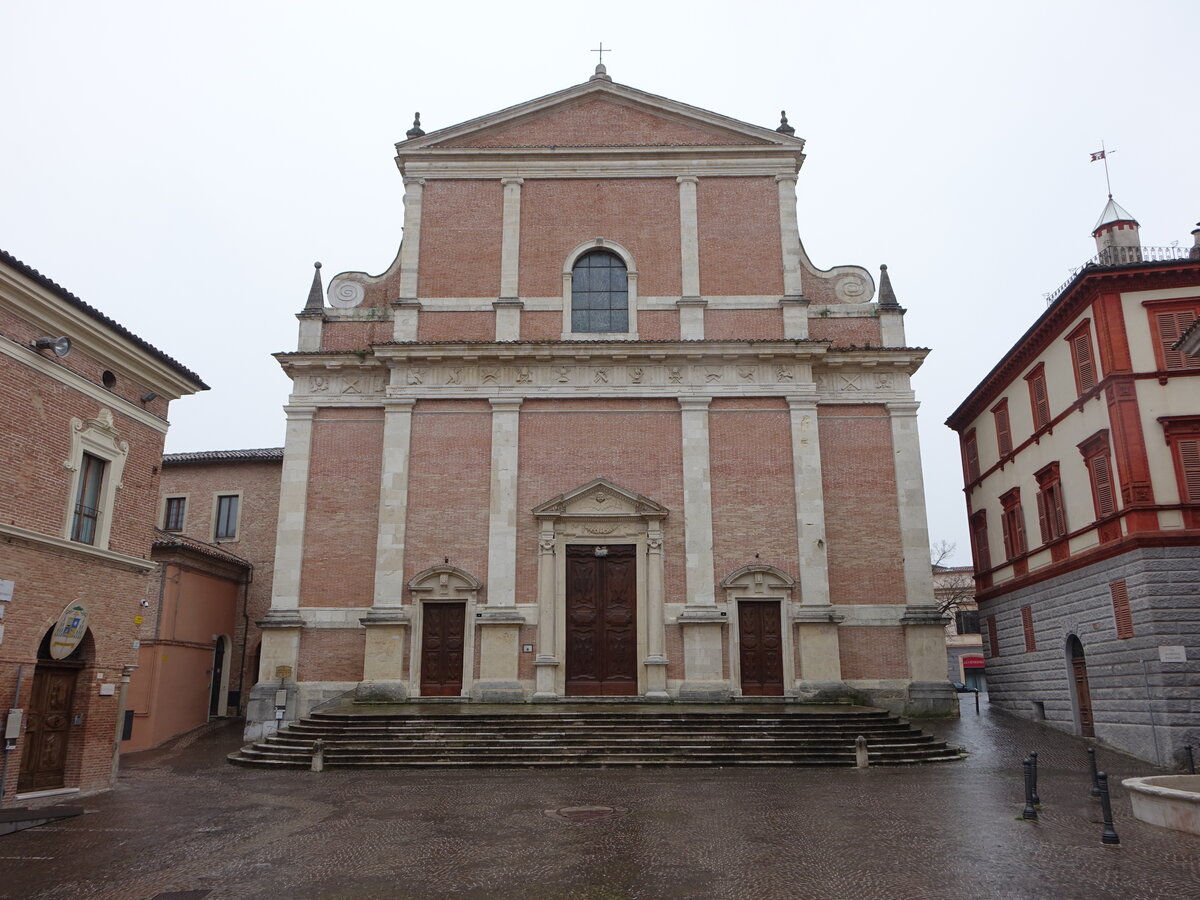 Fabriano, Kathedrale San Venanzio, erbaut ab 1260, teilweiser Neubau von 1607 bis 1617 durch den Architekten Muzio Oddi (30.03.2022)