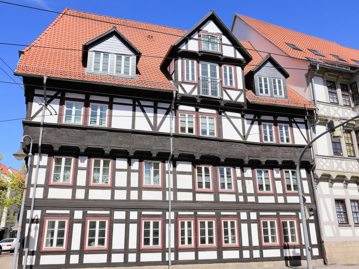 Fachwerkhaus in der Altstadt von Halberstadt am 22. April 2016 an der Voigtei

