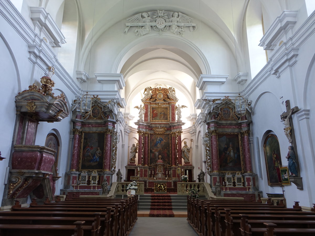 Fhrbrck, barocker Innenraum der Klosterkirche Maria Himmelfahrt (27.05.2017)