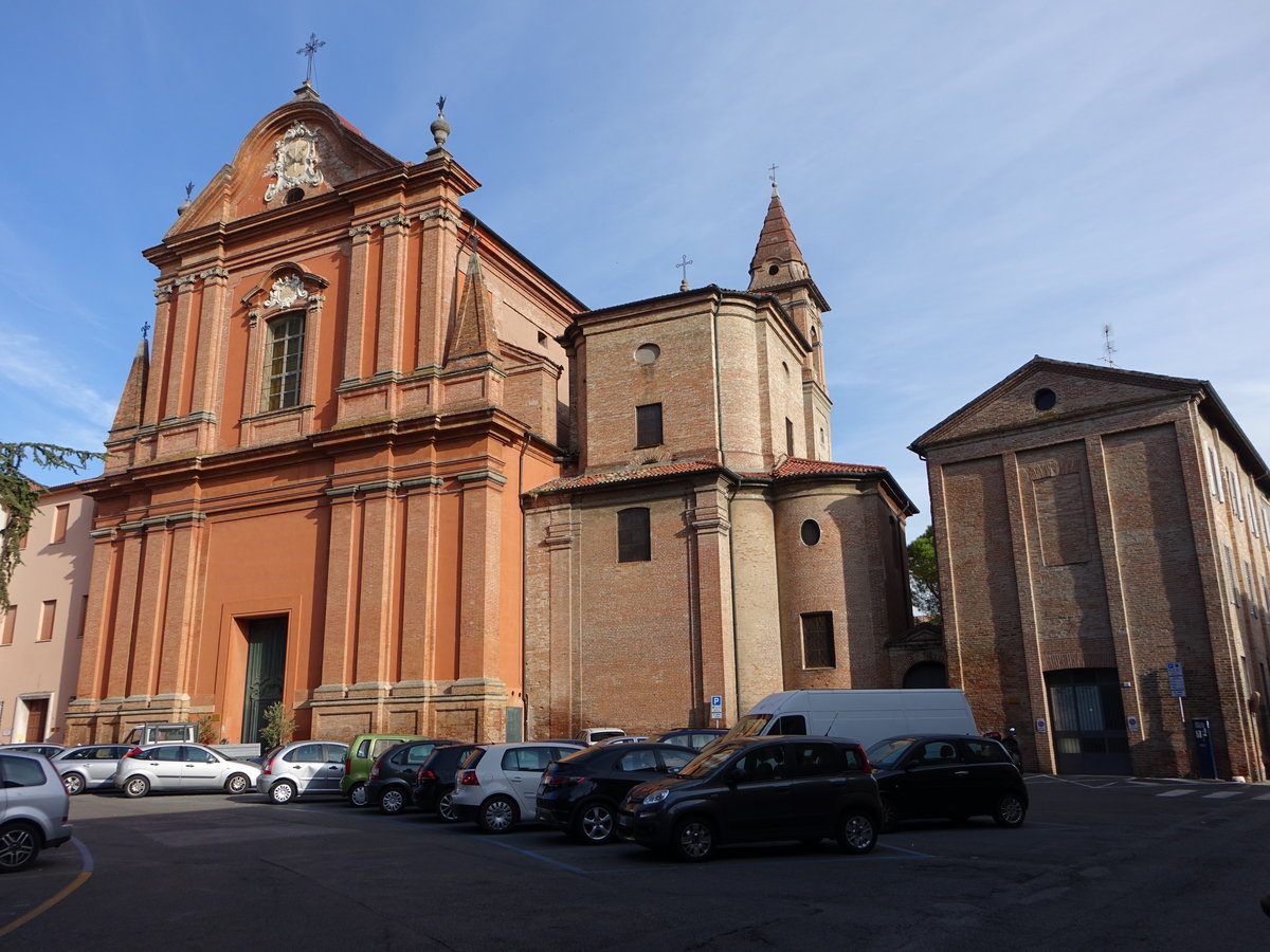 Faenza, Kirche San Francesco an der Piazza St. Francesco, erbaut im 13. Jahrhundert (31.10.2017)