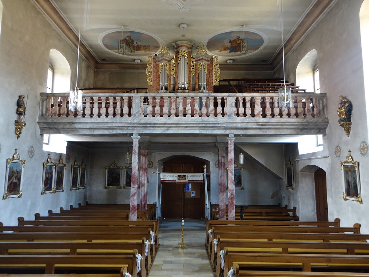 Fahr, Orgelempore in der Pfarrkirche St. Johannes Baptist (28.05.2017)