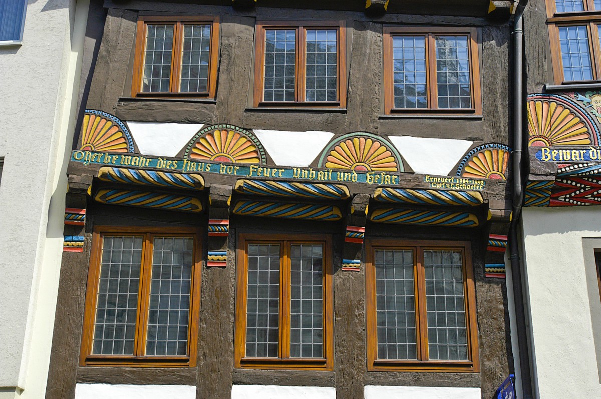 Fassade eines altes Hauses in Hxter (Weserbergland). Aufnahme: Juli 2007.