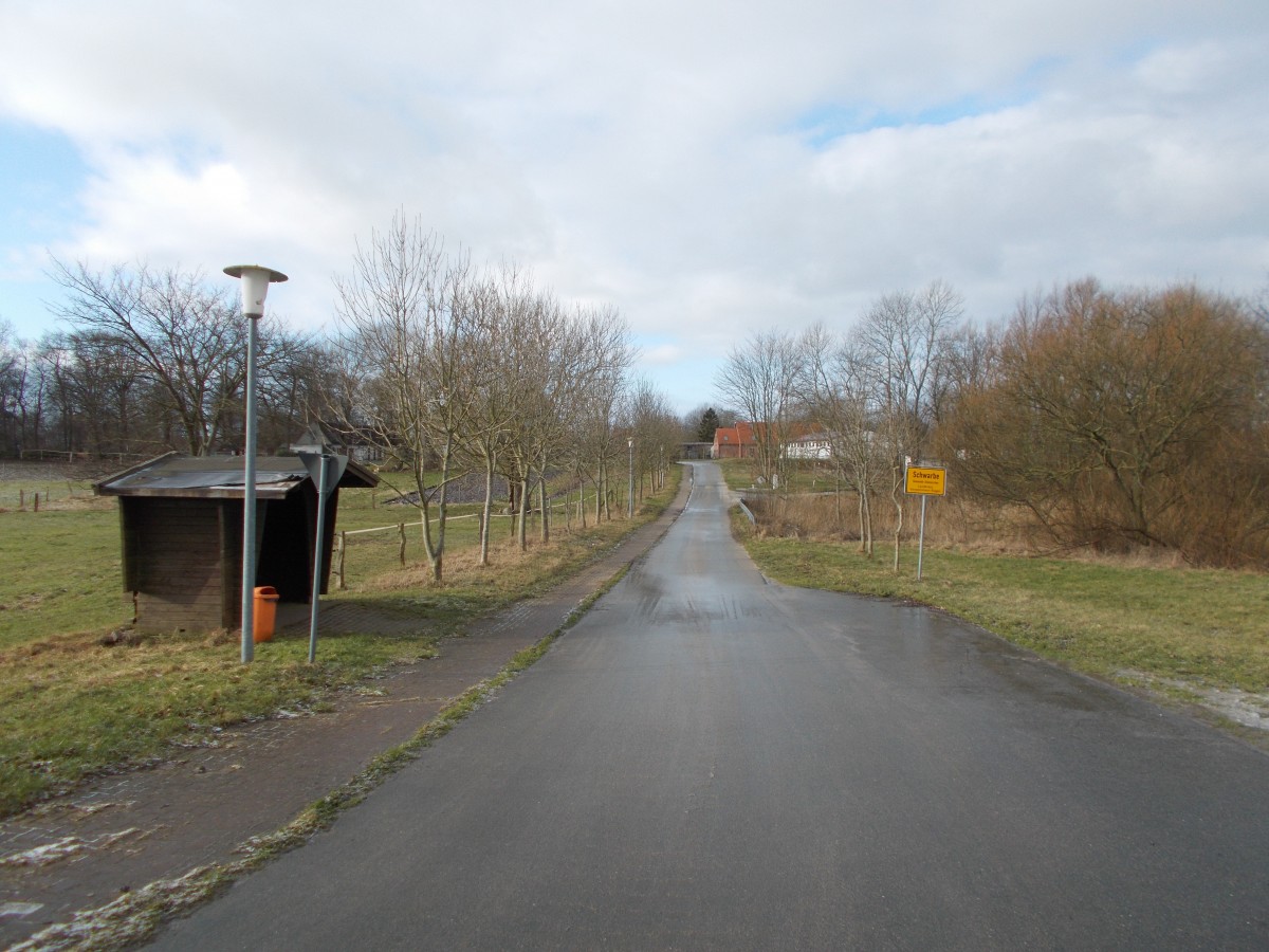 Fast am nrdlichsten Ende Rgen`s liegt das Dorf Schwarbe in der Nhe vom Kap Arkona.Aufgenommen am 02.Februar 2015.