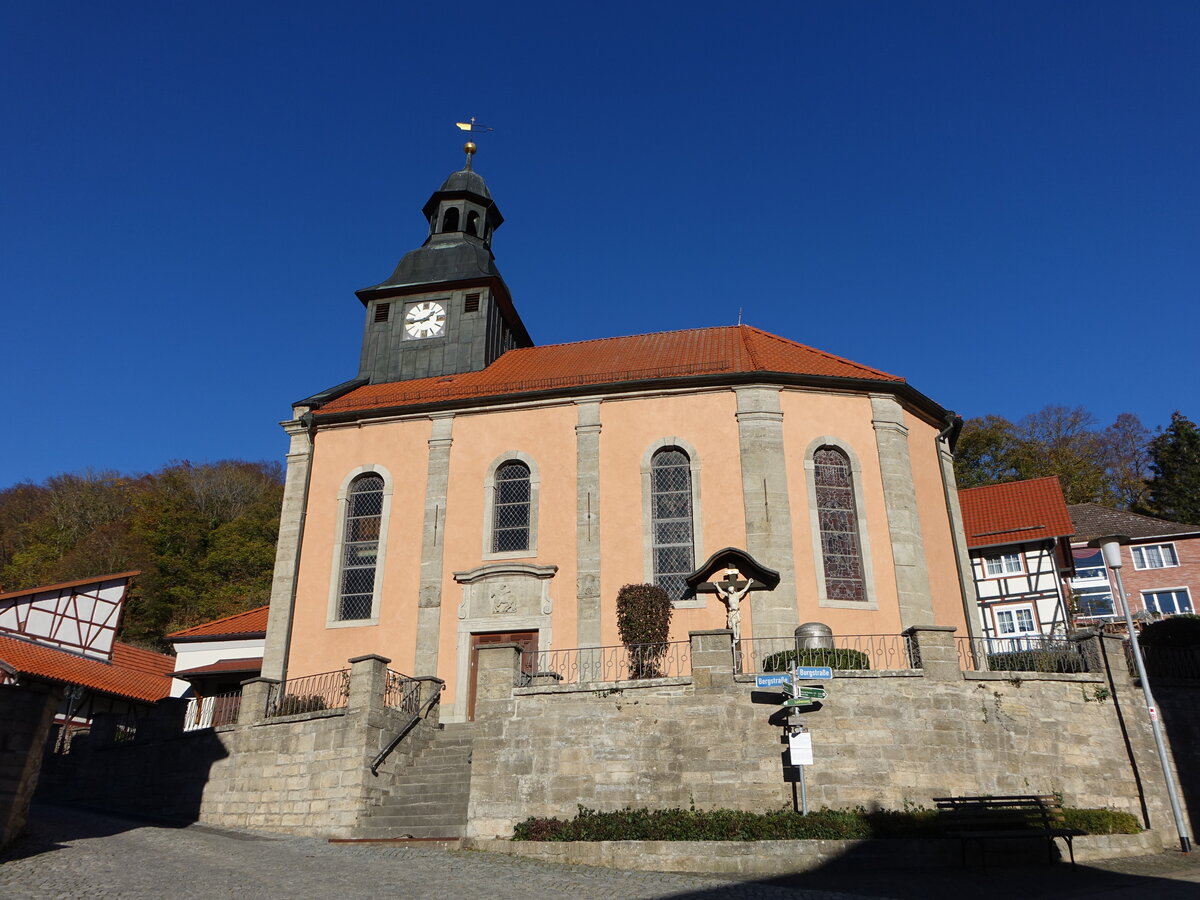 Faulungen, kath. Pfarrkirche St. Martin, erbaut von 1753 bis 1756 (13.11.2022)