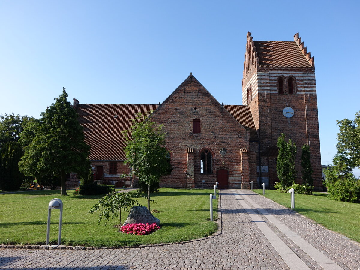 Faxe, evangelische Kirche, Backsteinkirche aus dem 15. Jahrhundert (19.07.2021)