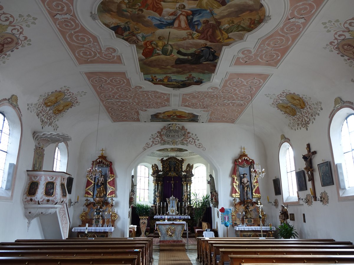 Feldheim, barocker Innenraum der St. Georg Kirche (06.03.2016)