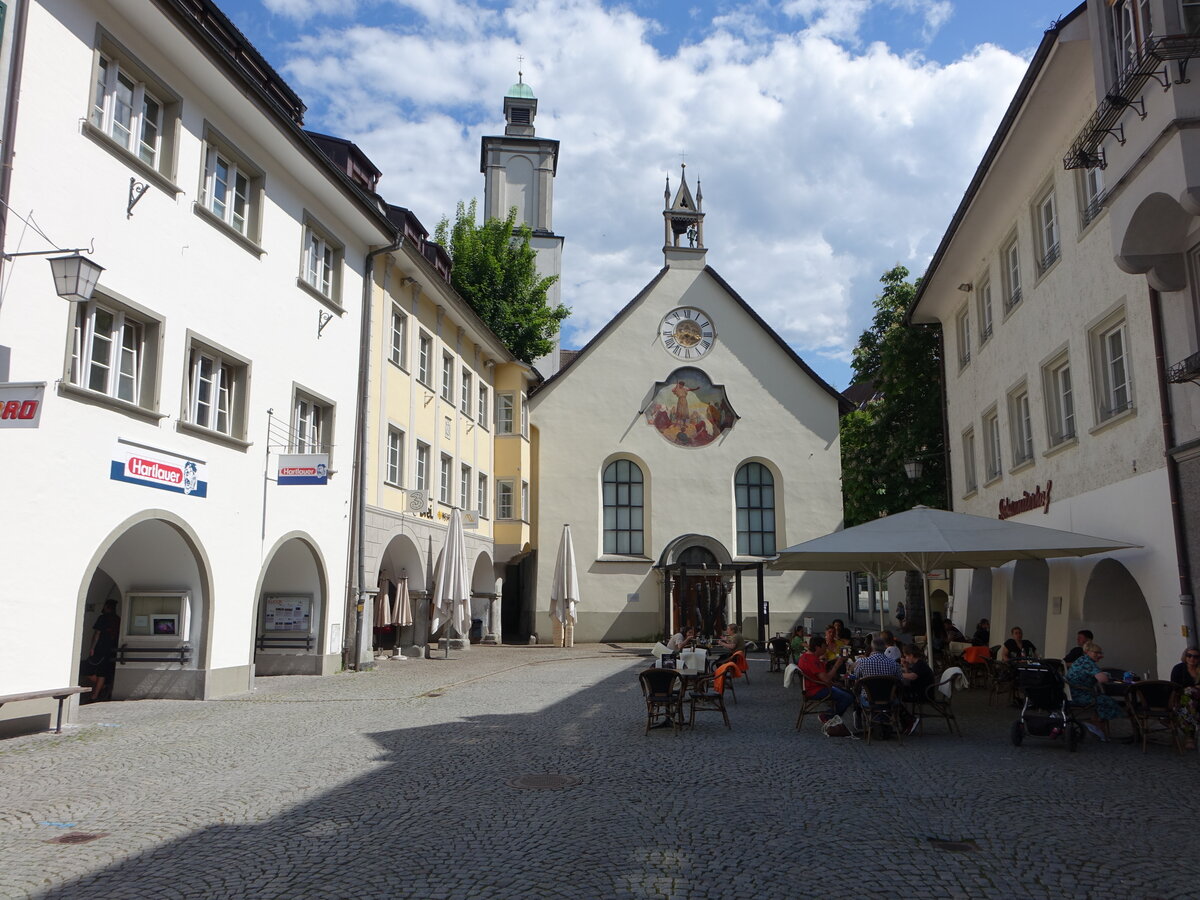 Feldkirch, Kirche St. Johann, erbaut ab 1218, Umbau 1660 unter Pater Gabriel Bucelin (03.06.2021)