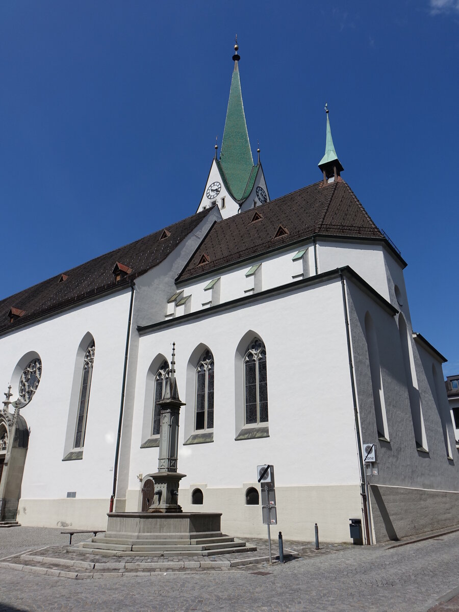 Feldkirch, sptgotischer Dom St. Nikolaus, erbaut bis 1478 (03.06.2021)