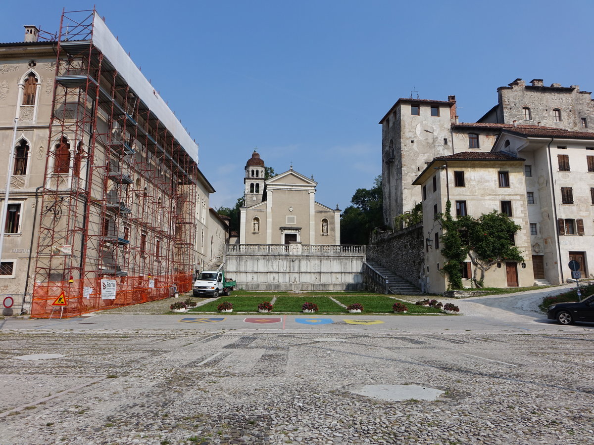 Feltre, Pfarrkirche San Rocco an der Piazza Maggiore, erbaut bis 1599 (17.09.2019)