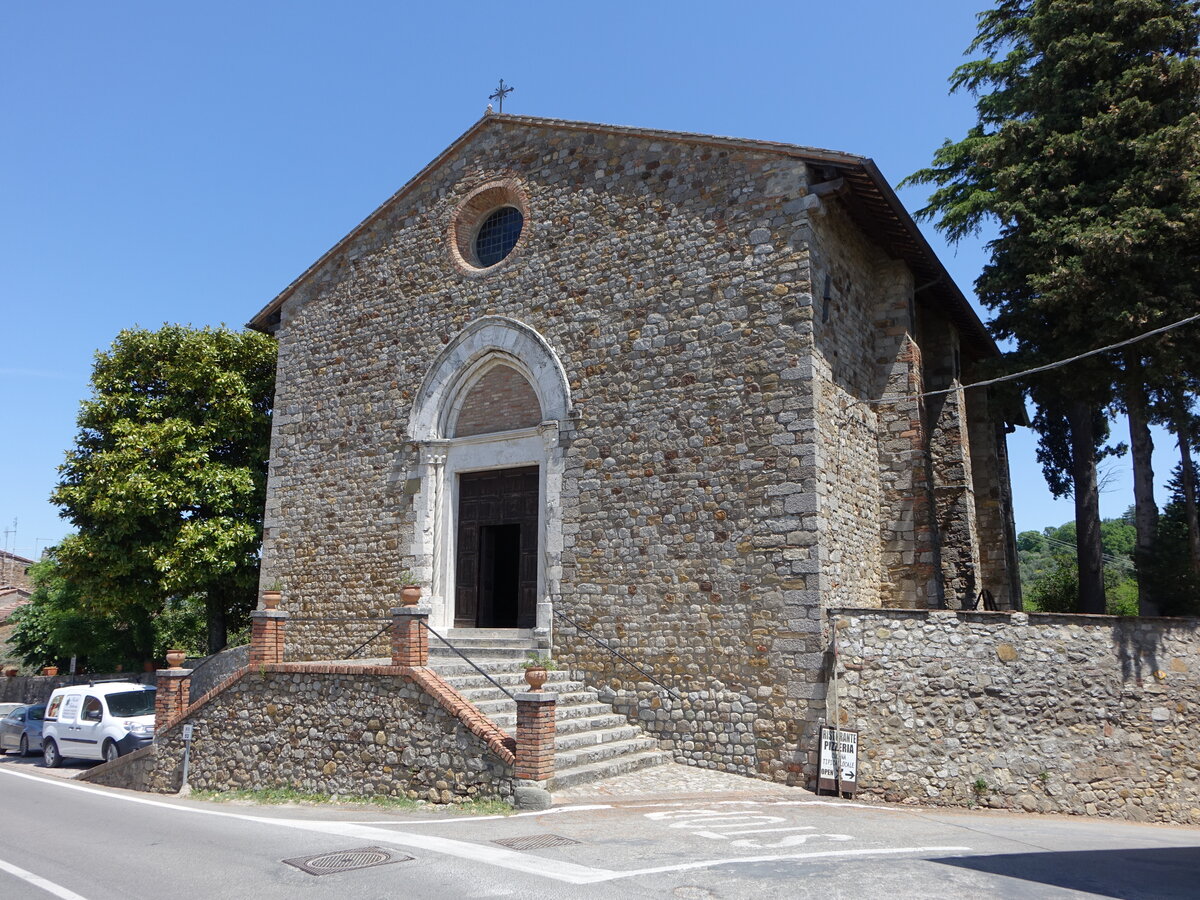 Ficulle, Kirche St. Maria Vecchia mit gotischem Portal und Fresken aus dem 15. Jahrhundert (21.05.2022)