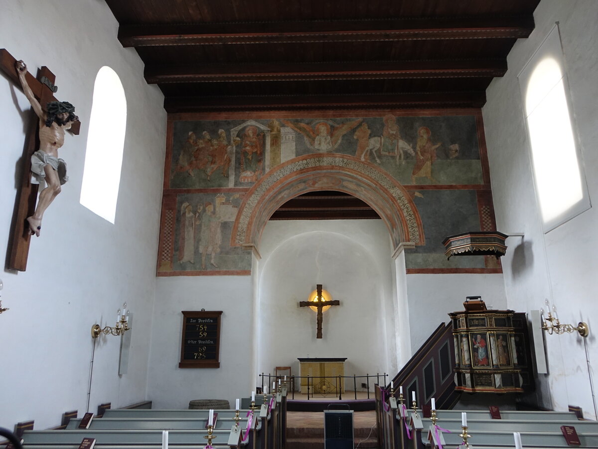 Fjenneslev, Kalkmalereien aus dem 12. Jahrhundert in der Ev. Kirche (22.07.2021)