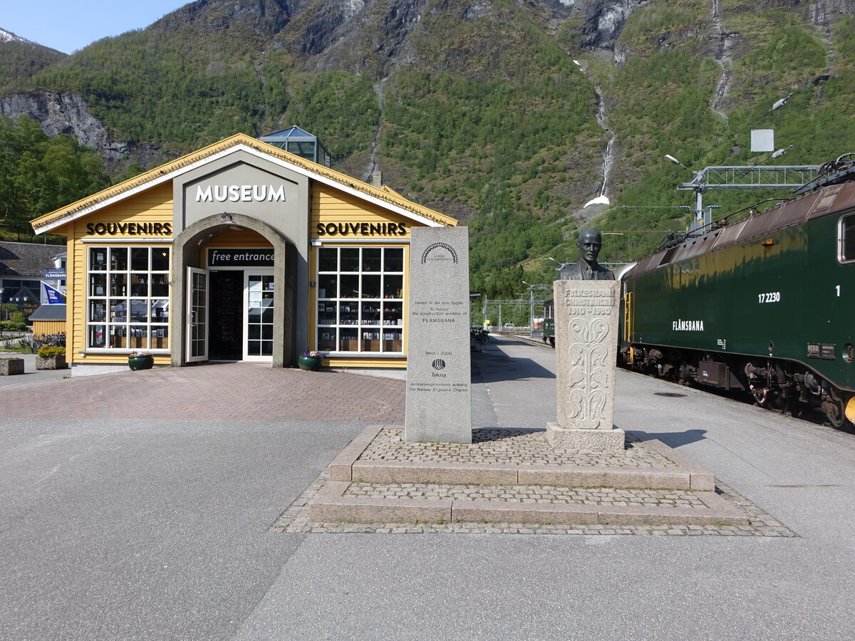 Flam, Eisenbahnmuseum der Flambahn am Stasjonsvegen (26.05.2023)