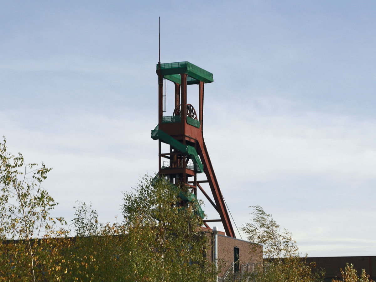Frderkorb auf dem Gelnde der Zeche Zollverein in Essen- Katernberg am 26. Oktober 2019