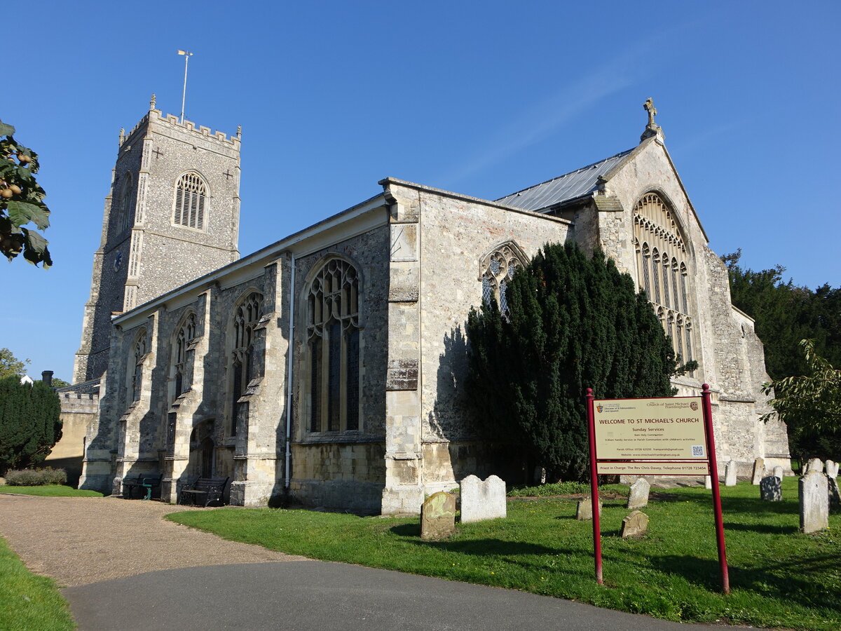 Framlingham, Pfarrkirche St. Michael, erbaut von 1350 bis 1555 (07.09.2023)