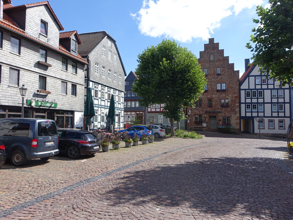 Frankenberg (Eder), Fachwerkhuser am Obermarkt (06.08.2022)