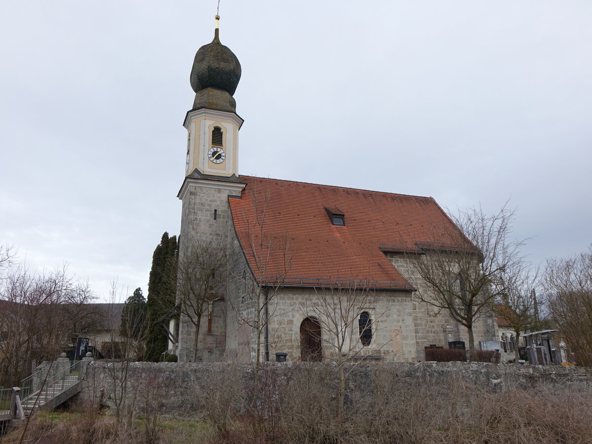 Frauendorf, Pfarrkirche St. Michael, erbaut im 15. Jahrhundert (21.02.2016)