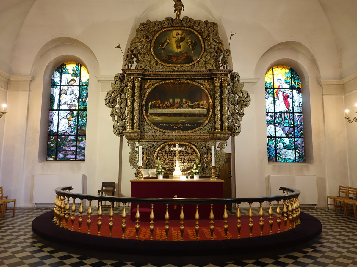 Fredericia, barocker Hochaltar von 1692 in der Trinitatis Kirche (21.07.2019)