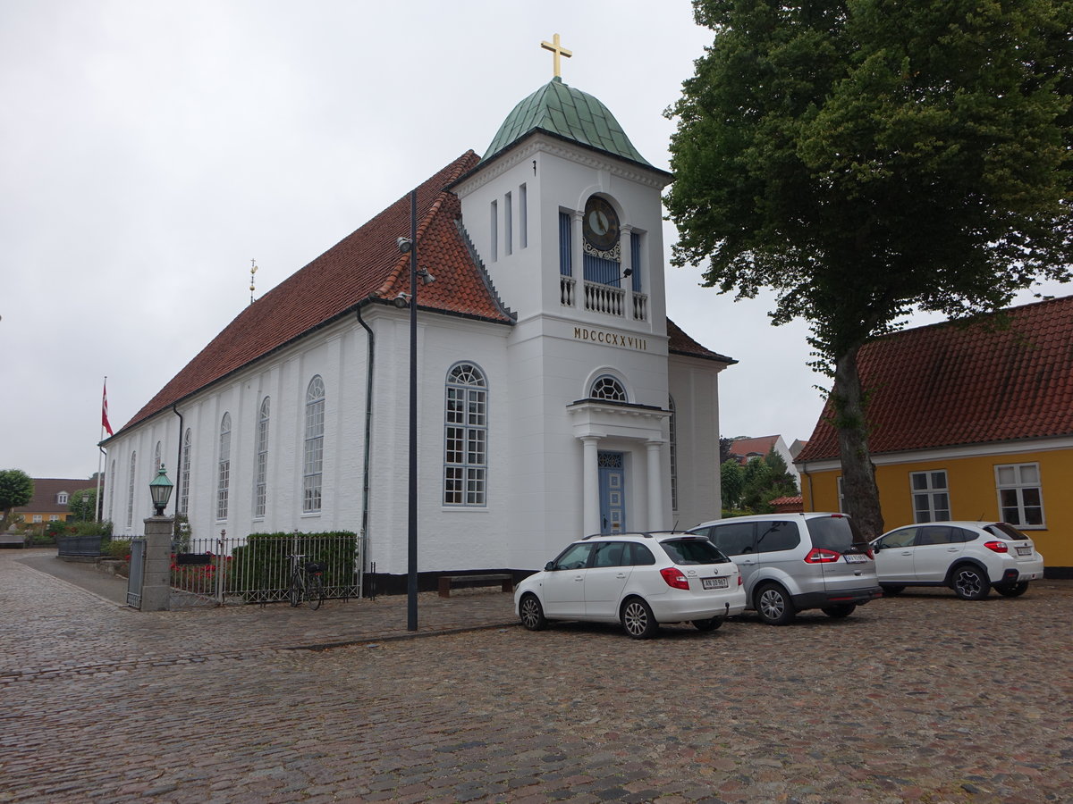 Fredericia, Garnisonskirche St. Michael, erbaut 1668 in der Vendersgade (21.07.2019)
