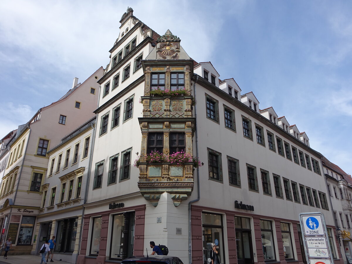 Freiberg, Renaissance-Erker in der Burgstrae (18.09.2023)