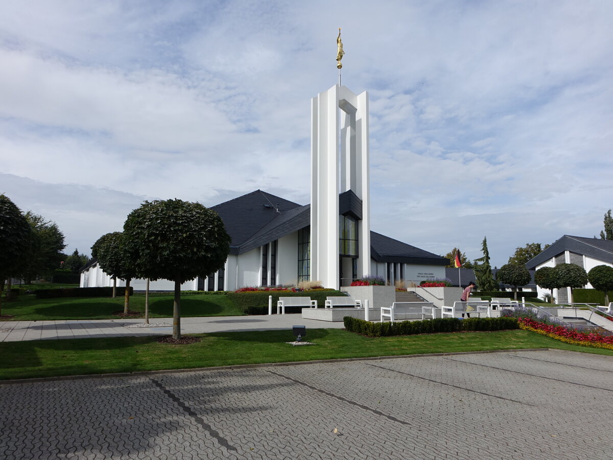 Freiberg, Tempel der Kirche Jesu Christi der Heiligen der Letzten Tage, erbaut von 1983 bis 1985 (18.09.2023)