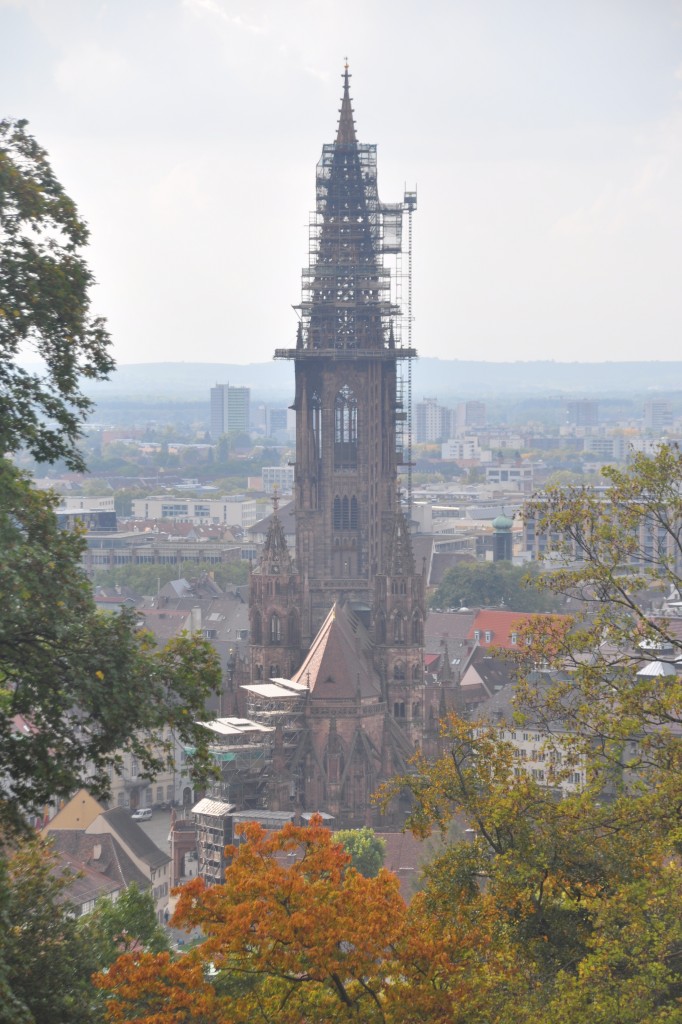 FREIBURG im Breisgau, 01.10.2014, Blick vom Schlossberg auf das Mnster