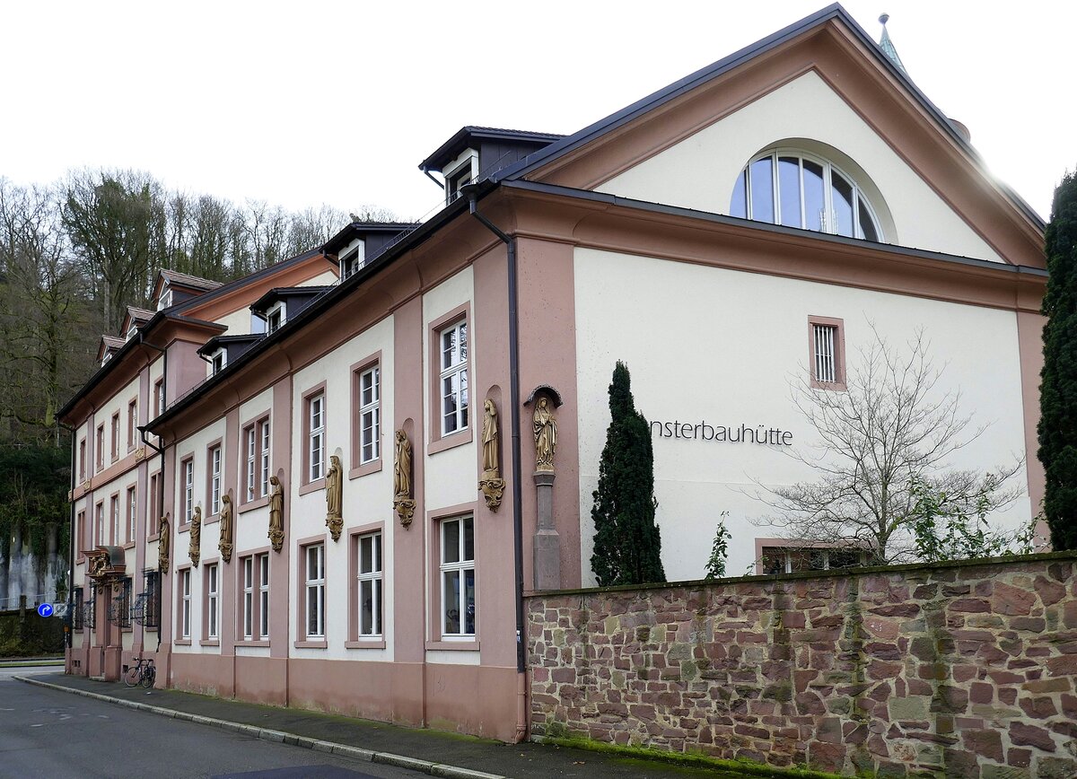 Freiburg, die Mnsterbauhtte, betreut das Freiburger Mnster im Dauerbetrieb, Feb.2022